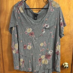 Torrid Gray Floral Top